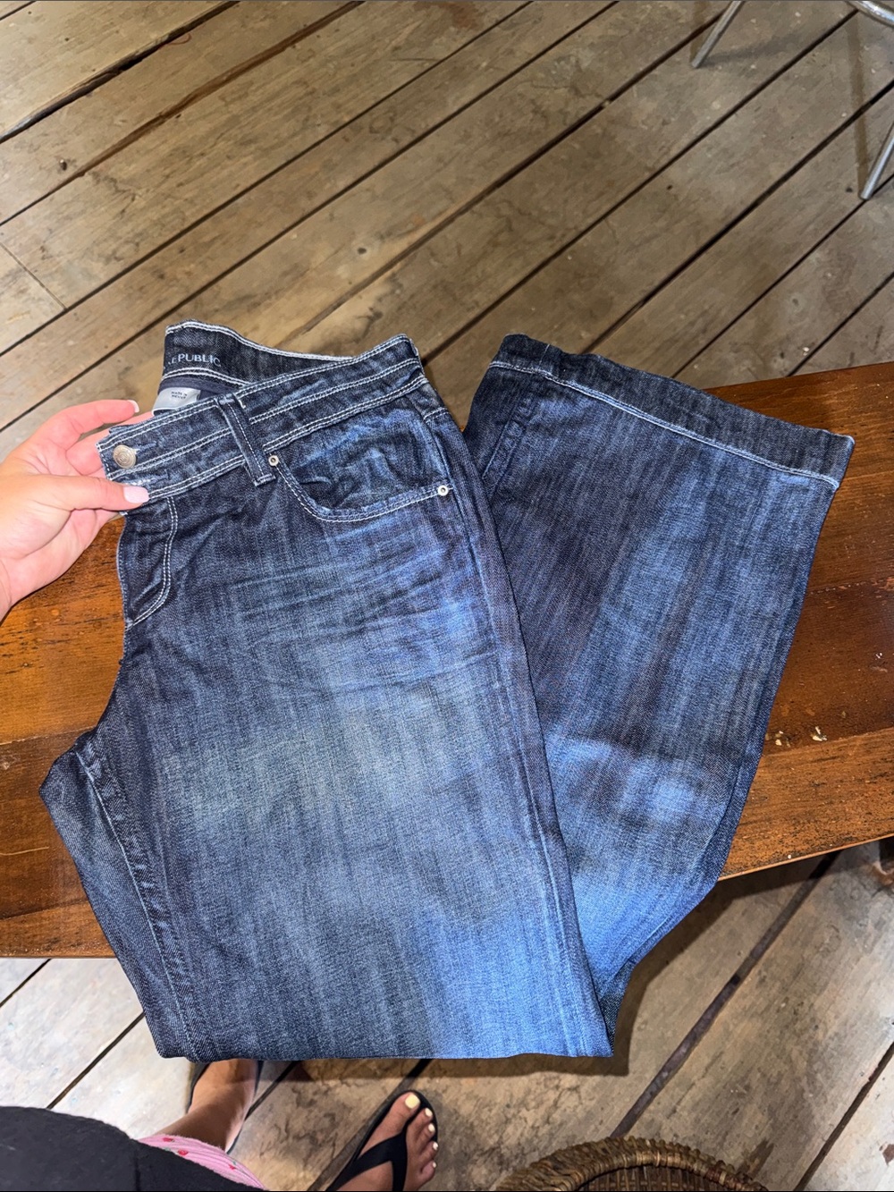 Banana Republic Dark Blue Wide-Leg Jeans